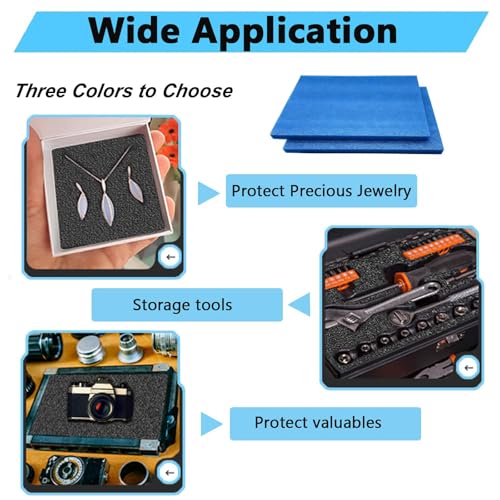 2 Pcs Blue 12 x 16 x 1Inch Polyurethene Foam Sheets - size: Blue 2Pack 1in