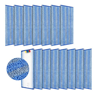 15 Pack Replacement Microfiber Mop Pad – Universal 17-18" Heavy Duty Reusable Refill – Thick Commercial Cleaning Pad for Wet & Dry Use - 18in Flat Mop Head (Trapezoid) - size: 15 Pack - 18in Flat Mop Head (Trapezoid)