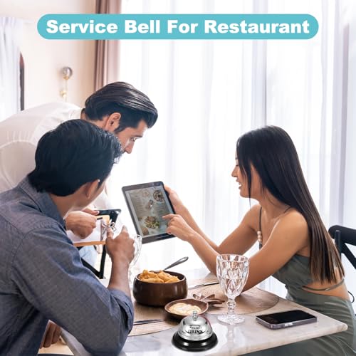 PATIKIL Desk Bell, 3.3" Service Call Bell Ringing, Drink, Silver - color: Silver(drink)