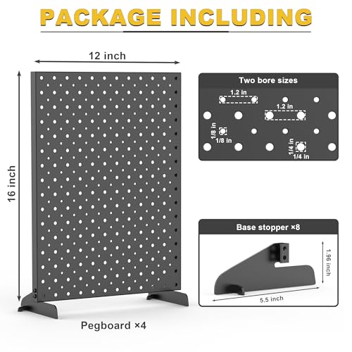 Ultrawall Pegboard Display Stand, Metal Tabletop Pegboard Display - size: 4Pack 12"X16"