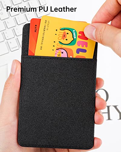 Teskyer Leather ID Badge Holder with Lanyard, Vertical Starry Black - color: Starry Black, size: Vertical
