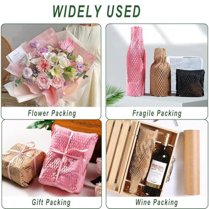 Pink Honeycomb Packing Paper, 12" x 200 ft, Gift Wrap Cushioning - color: Pink, size: 12 Inch x 200 Feet