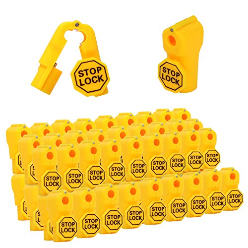 LeaGerous 200 Pcs Magnetic Peg Hook Stop Lock 6mm, Display Hook Magnet Security Locks Compatible with 4.5-5.9mm pegboard for Retail Store and Shopping Center (Yellow) - color: Yellow