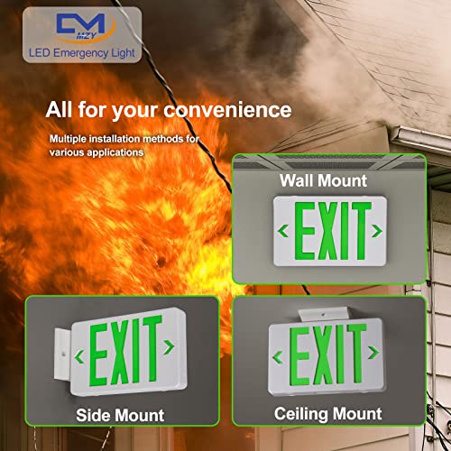 LED Emergency Exit Sign, Universal Mount OSHA Compliant - color: Green, size: 1 Pack