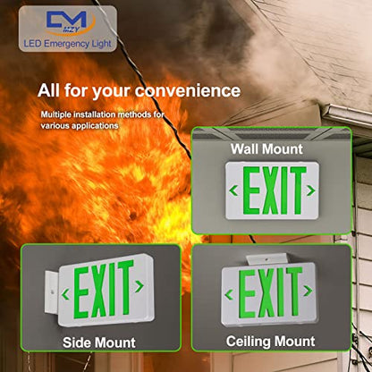 LED Emergency Exit Sign, Universal Mount OSHA Compliant - color: Green, size: 1 Pack