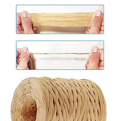218 Yards Raffia Paper Craft Ribbon Packing Paper Twine, 1/4 Inch by 218 Yards (Kraft) - color: Kraft Raffia Paper