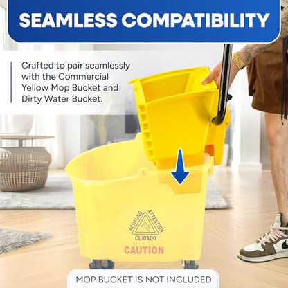 Plastic Prince Mop Wringer Only Side Press Wringer Replacement for Plastic Prince 26-Quart or 35 Quart Commercial Mop Bucket on Wheels, Yellow
