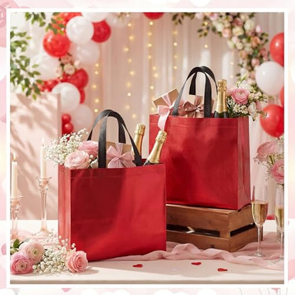 Eccliy 80 Pcs Reusable Gift Bags, Large, Red - color: Red, size: Large