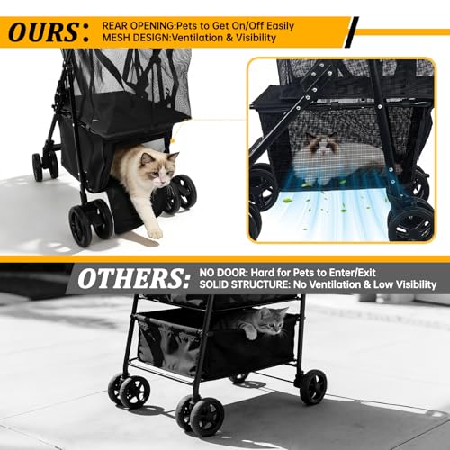 2-in-1 Folding Shopping Cart & Pet Stroller 110 LB Grocery Cart