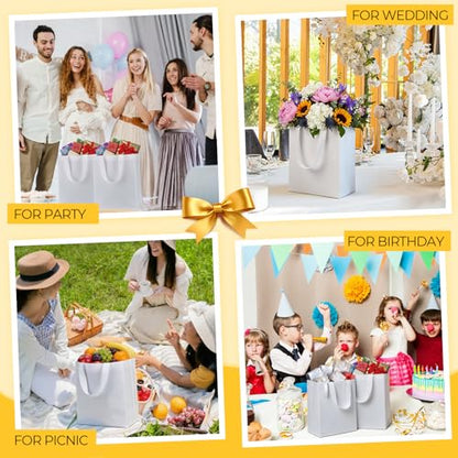 Eccliy 80 Pcs Reusable Gift Bags, Medium, White - color: White, size: Medium