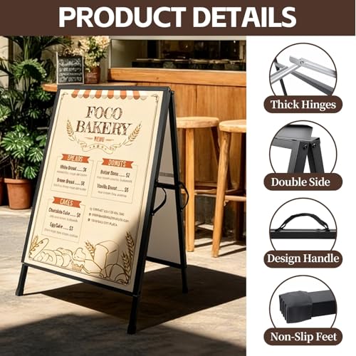 4 Pcs 24 x 36 Inch A Frame Sidewalk Signs, Double-Sided Sandwich Boards
