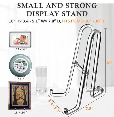 AMT 10 Inch Acrylic Plate Display Stand - Holder + Frame, Picture, Decorative Plate, Book, Photo Easel - color: 10 Inch