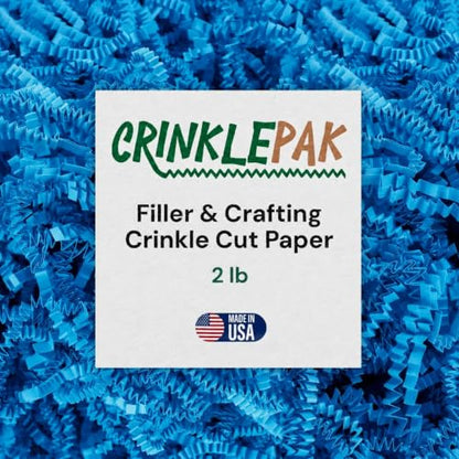 CrinklePak Light Blue Crinkle Paper - 2 LB Gift Basket Filler - color: Light Blue, size: 2 LB