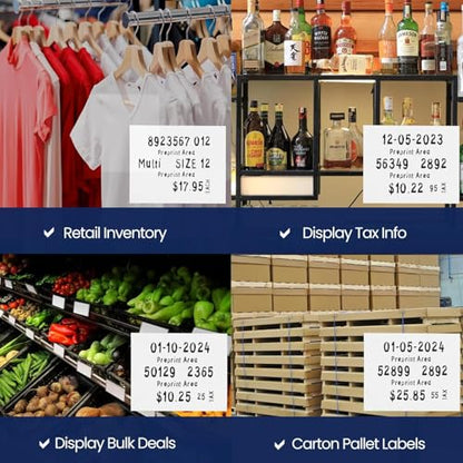 Pricing Labels for Monarch 1153 White Three-Line Pricing Gun - 48,000 Labels w/ 48 Rolls Value Pack, 8 Sleeves - Made in USA - color: White, size: 8 Sleeves