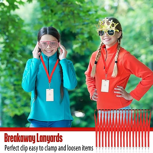 Patelai 120 Pcs Breakaway Lanyards with J Hook, Red - color: Red