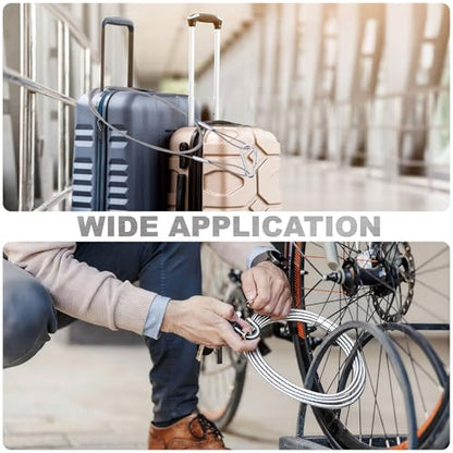 PATIKIL 12.6" Safety Cable Lock Security Wire Ropes w 10 Spring Buckle 5Pcs - color: Black, size: 12.6 Inch