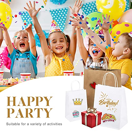 MESHA 400Pcs Brown Paper Bags with Handles 5.25x3.75x8 Small Gift Bags Bulk - color: Brown 5.25x3.75x8 Inch, size: 1 Count (Pack of 400)
