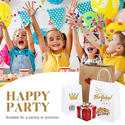 MESHA 400Pcs Brown Paper Bags with Handles 5.25x3.75x8 Small Gift Bags Bulk - color: Brown 5.25x3.75x8 Inch, size: 1 Count (Pack of 400)