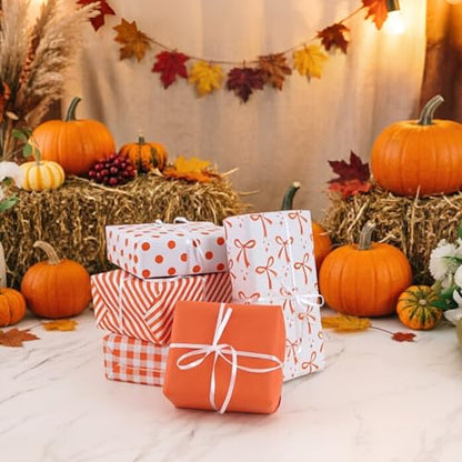 BEISHIDA 100 Sheets Orange Tissue Paper Bulk for Gift Wrapping Gift Bag - color: orangebow100