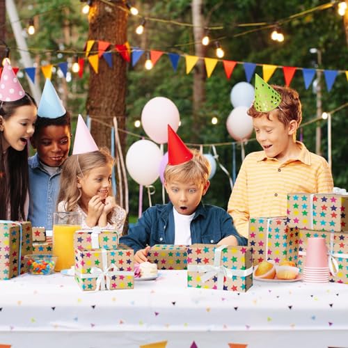 WRAPAHOLIC Kraft Wrapping Paper Roll - Striped Brown Kraft Paper for Birthday Gift Wrapping - 17in x 32.5in Each Roll, Total 46 Sq. Ft. - Stars - color: Stars, size: 1 roll (Pack of 1)