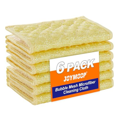 JOYMOOP Microfiber Cleaning Cloth, 6 Piece Set, Extra Small, Yellow - color: U