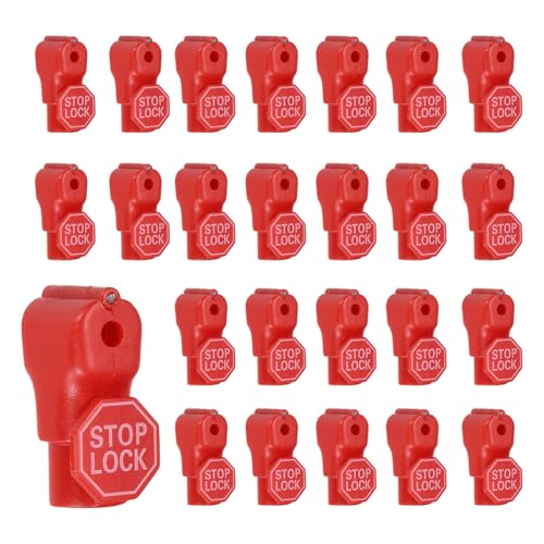 50Pcs Peg Hook Locks (4.5mm) PC Magnet Anti-Theft Pegboard Display Hook Locks Security Red Stop Tools, Fits Retail Shop/Shopping Center/Garage Tools, Red - color: Red, size: 4.5mm