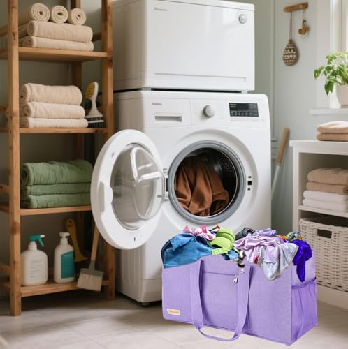 Extra Large Utility Tote Bag - Reusable Grocery Bags Foldable Heavy Duty - color: Purple, size: 1 piece