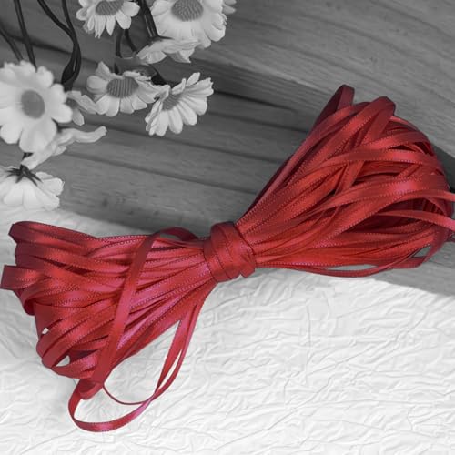 Red Satin Ribbon 1/4 inch x 100 Yards Red Silk Ribbon - color: Red, size: 1/4"X 100 Yards