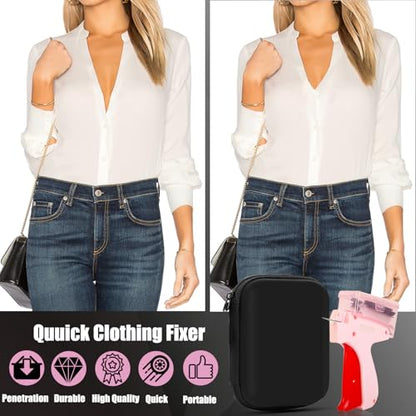BLEDS Pink Stitch Gun for Clothes Quick Clothing Fixer Hemming Sewing Tool