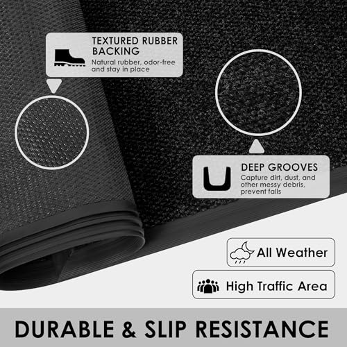 2FT x 14FT Front Door Mat Outside Indoor Entrance Low-Profile Welcome Mat - size: 2' x 14' (Runner)