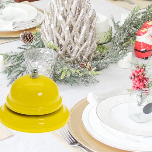 Call Bell Desk Service Ding Bell for Restaurant Hotel Room Kitchen Party Office Receptionist Elderly Teachers Chef Large Cute Bell Whole Yellow,3.3 inch - color: Whole Yellow
