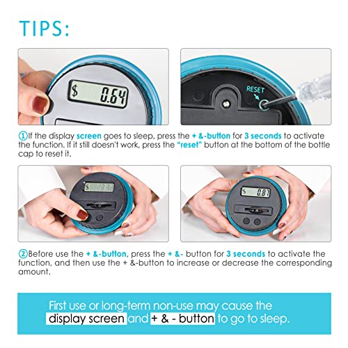 Large Piggy Bank for Adults Kids, Digital Coin Counting Bank LCD Counter - color: Dark Blue