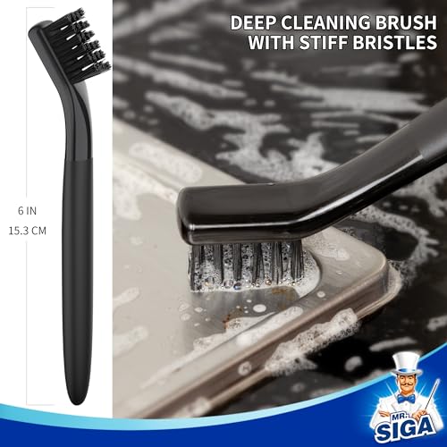 MR.SIGA Grout Cleaner Brush Set, Detail Cleaning Brush Set for Tiles, Sinks - size: 6.2 x 0.7 x 0.8 inch