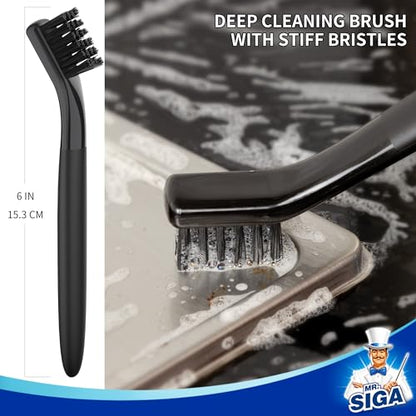 MR.SIGA Grout Cleaner Brush Set, Detail Cleaning Brush Set for Tiles, Sinks - size: 6.2 x 0.7 x 0.8 inch