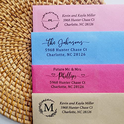 Personalized Return Address Labels Simple - Set of 240 Elegant Custom Mailing Labels for Envelopes, Self Adhesive Flat Sheet Rectangle Personalized Name Stickers (Clear) - style: Clear