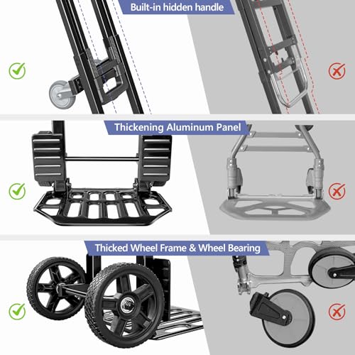 KEDSUM 3-in-1 Convertible Dolly Cart, 600LB Hand Truck with 6 Wheels - size: 600LBS-6 Wheels
