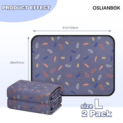 2'Pcs Washable Pee Pads, Reusable Puppy Pet Training Pads, Waterproof Dog Crate, Whelping Pad, Non-Slip Protects Against Urine Leakage Deep Grey Large - color: Deepgrey, size: Large
