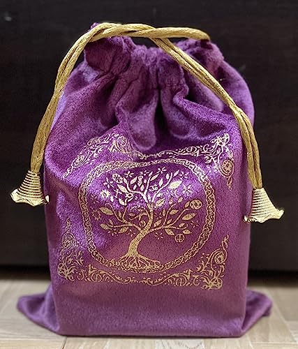 Indian Consigners Soft Velvet Pouch for Tarot, Altar, Rune, Gift, Crystal, jewelry Wrap Bags for Precious, Sacred and Spiritial Items (Purple Wine) - color: Purple Wine