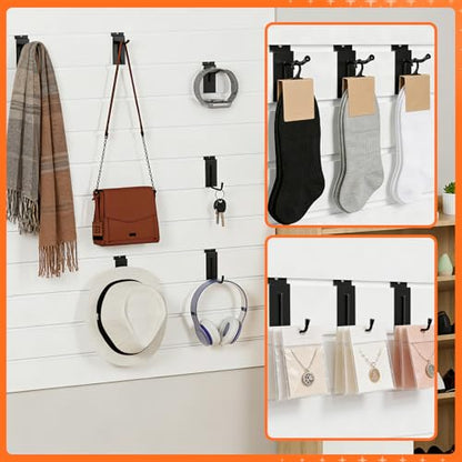 30 Pack J-Shaped Slatwall Hooks, 2 Inch Heavy Duty Slat Wall Hanger, Slatwall Accessories Display Hooks for Garage, Retail Store, Kitchen, Craft Room - size: 2.2 Inch