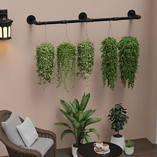Wall Mounted Clothes Rack, 60in Industrial Pipe Clothing Rack for Hanging Clothes, Heavy Duty Garment Rack Wall, Space-Saving Bar, Multi-Purpose Hanging Rod for Laundry Room, Bedroom, 2 Packs - size: 60.0Inches