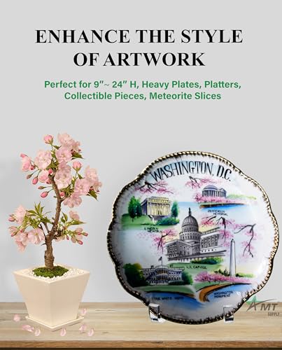 AMT 8 Inch Acrylic Plate Stands for Display - Plate Holder Display Stand + Frame Holder Stand for Picture - color: 8 Inch