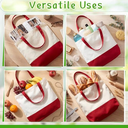 Epakh Canvas Tote Bags Bulk 18.5 x 15 In - color: Red Color