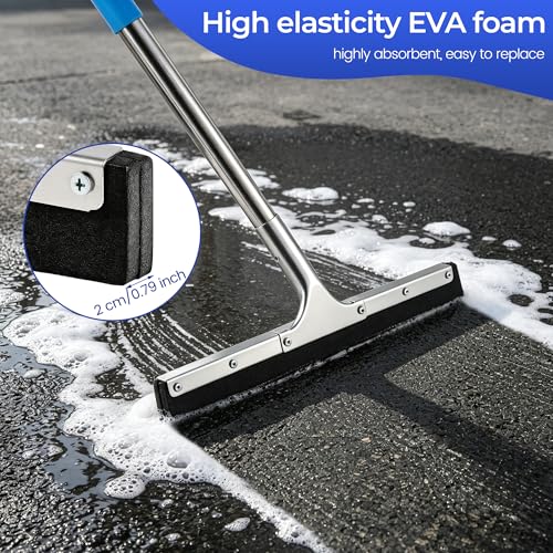 Aodaer Large Floor Squeegee with 62‘’ Adjustable Stainless Steel Handle