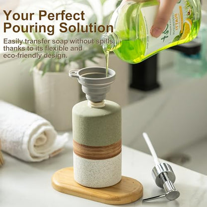 Ceramic Dish Soap Dispenser for Bathroom Shower Hand Soap Dispenser - color: Green and White, size: 1xSoap Dispenser