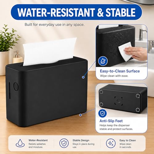 Countertop Paper Towel Dispenser, Commercial Multifold Hand Towel Holder - color: Black-1