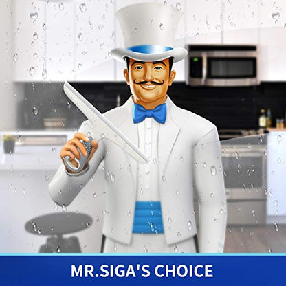 MR.SIGA Silicone Squeegee for Shower Doors, 10 inch, White & Gray, 4 Pack - size: 10 inch (Pack of 4)