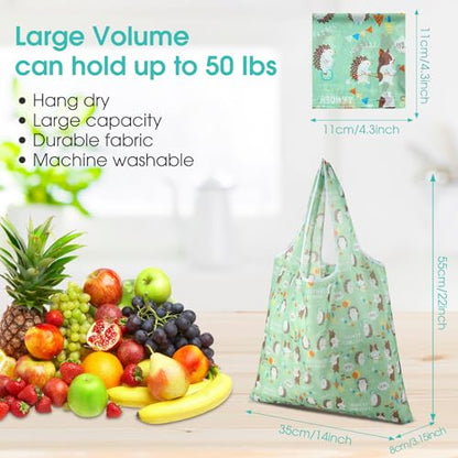 Eccliy 24 Pcs Reusable Grocery Bags Shopping Bags Foldable, Animal Design - style: Animal Style