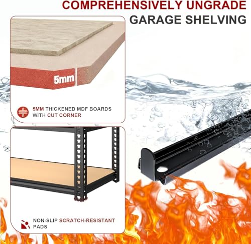 40W Garage Storage Shelves,Garage Shelves Heavy Duty,5 Tier Shelving Unit,2400LBS Capacity Heavy Duty Shelving for Garage Storage,Warehouse,72" H x40 W x20 D - size: 72" H x 40" W x 20" D