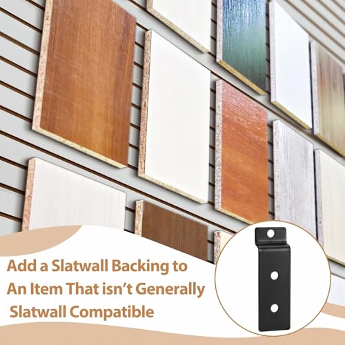 10pccs Slatwall Metal Plate Mount Backplate Mounting Adapter to Make Items Slatwall Compatible Heavy Duty Steel Bracket with 3 Pre-drilled Holes Backplate for Secure Displays (Black) - style: Black
