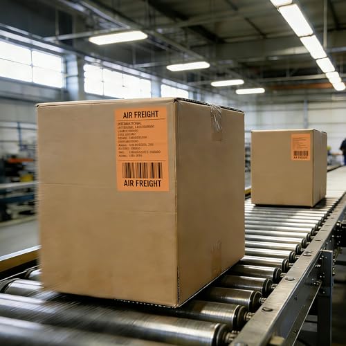 Direct Thermal Label Orange Vinyl 4 x 6 Inch Printer Sticker 250 PCS - color: Orange